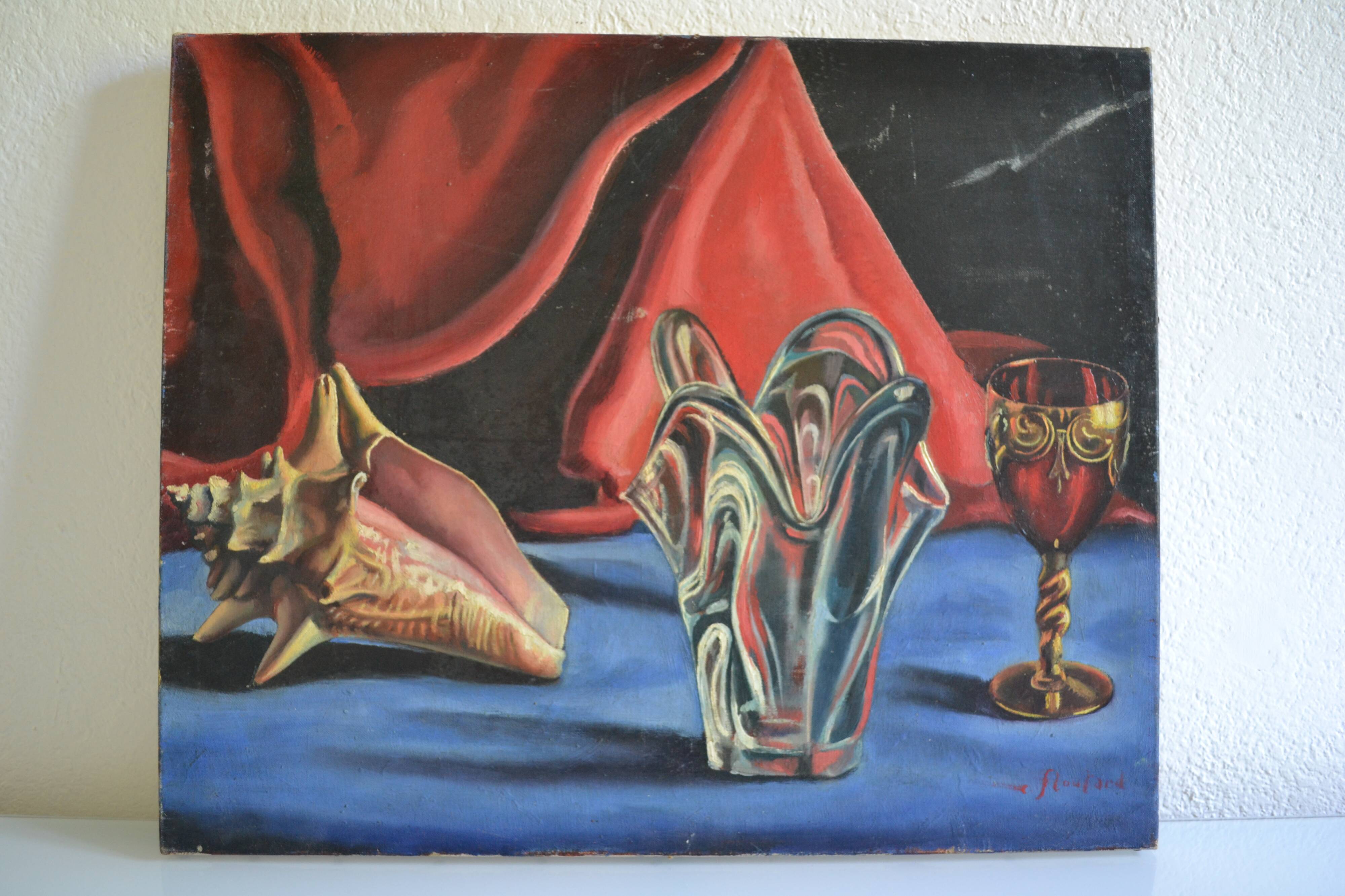 Charles floutard ( 1926 2006 ) still life with vase hst 61 x 50 cm