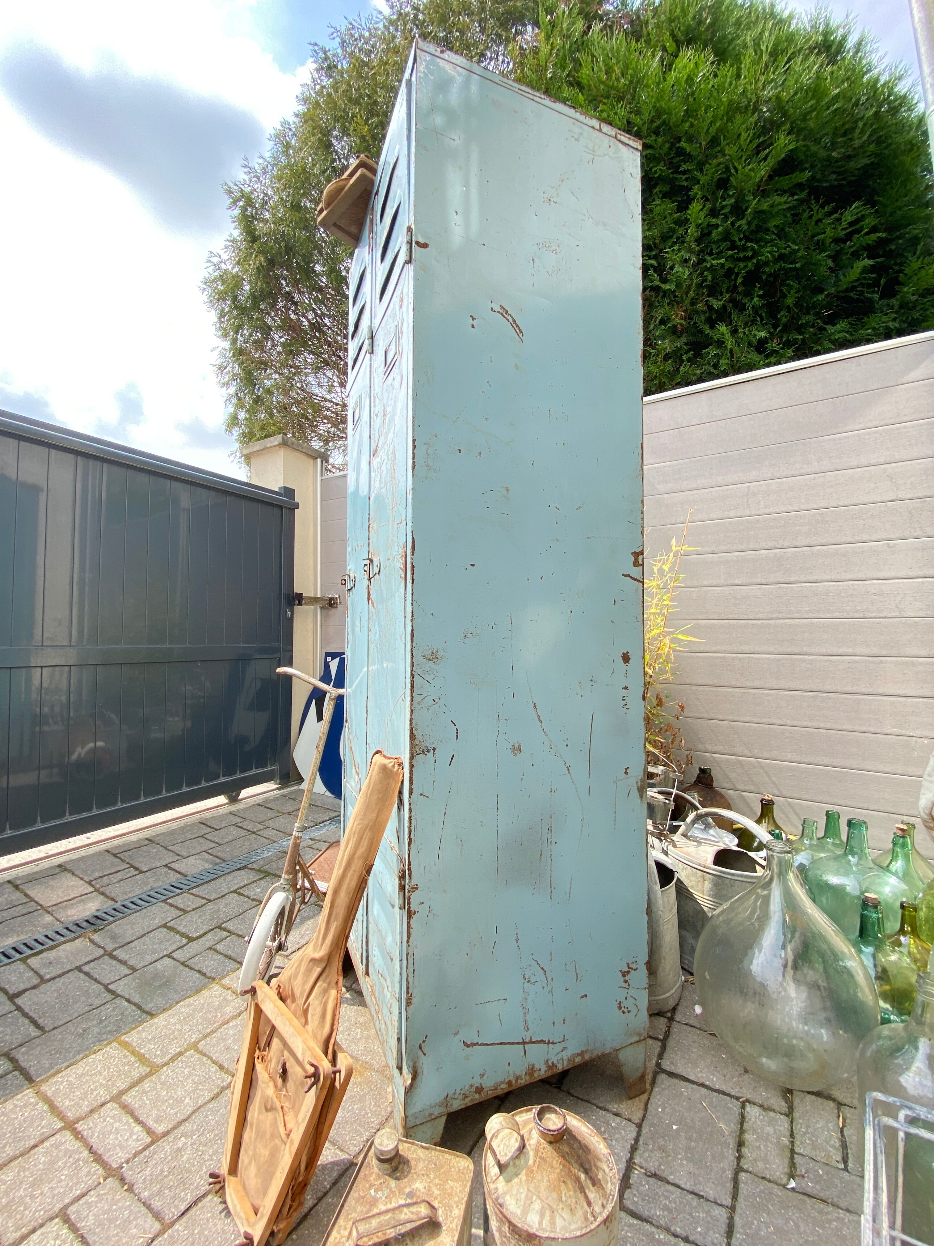 Vintage metal industrial wardrobe