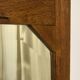 Large vintage Art Deco bizote mirror to place or hang, solid wood frame