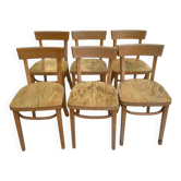 6 chaises de bistrot scandinaves ikea 15123 bois blond courbé
