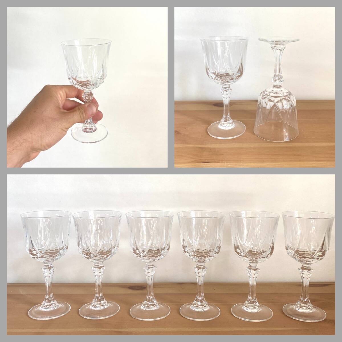 Red wine glasses - Cristal d'arques - Auteuil model - vintage