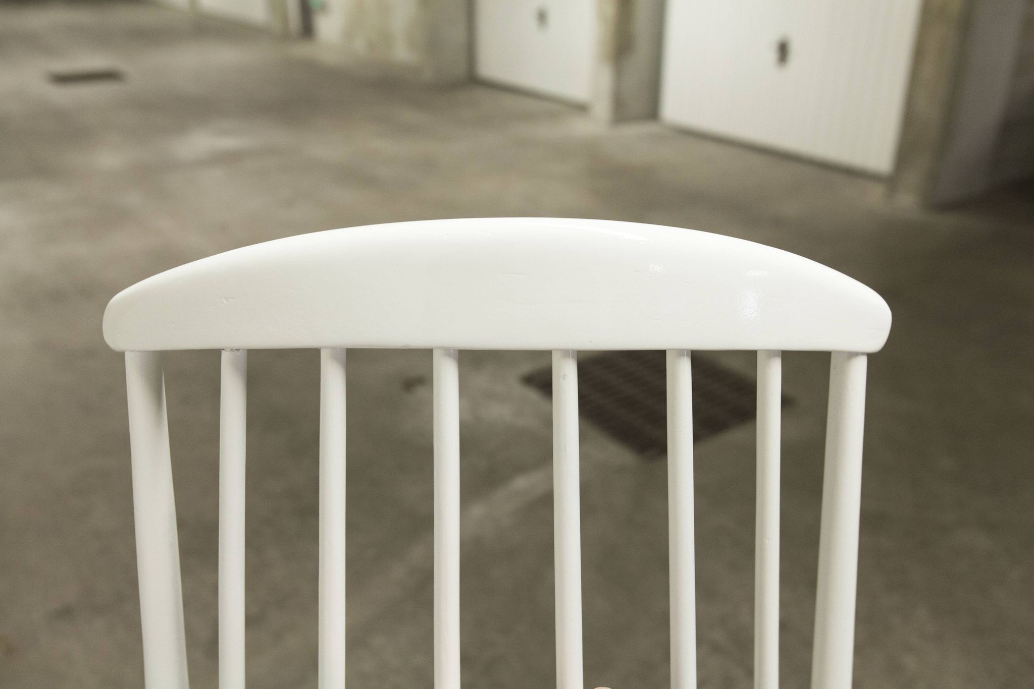 Grandessa rocking chair in white beech by Lena Larsson 1960 for Nesto