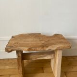 Low stool in raw wood