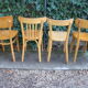 Lot of four old mismatched bistro chairs