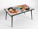 Mid Century Italian Modern Iron Table with Tiled Top and Abstract Motif