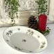 Vintage French Holly Deep Platter, Christmas Serving Dish, Large Oval