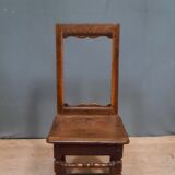 Chaise escabelle en bois Louis XIII