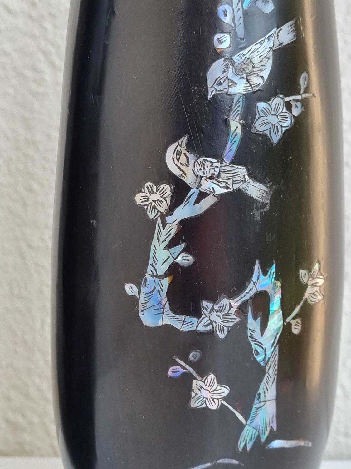 Black lacquered vases