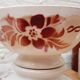 Faceted bowl pink flowers