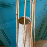 Tipi bamboo and rattan floor lamp
