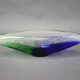 Bol en verre d'art Czechoslovakien Novy Bor bleu et vert, années 1960