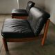 Pair of designer leather armchairs 80s