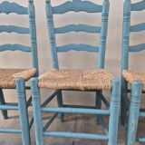 4 chaises paillées anciennes de style provençale