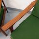 Paire de fauteuils scandinaves vintage en teck et tissu vert des années 60