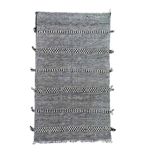 Berber carpet black zanafi 150x250 cm