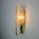 Frosted leaf wall lamp, murano glass, italy, 1970