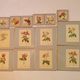 Set of 6 coasters, 6 plates coasters and 2 vintage pimpernel acrylic trivets