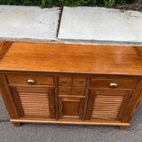 Scandinavian solid wood sideboard with 3 doors and 6 drawers, 160 cm