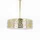 Large pendant light with aged brass glass by Rupert Nikoll, Austria, 1960s.