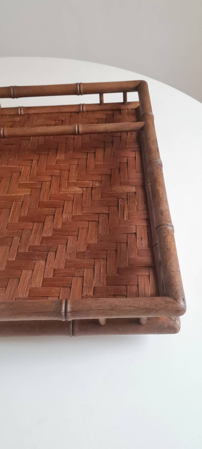 Japanese bamboo tea tray 1950
