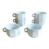 6 large octagonal cups sarreguemines france