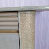 Buffet en rotin gris et brun Robertti