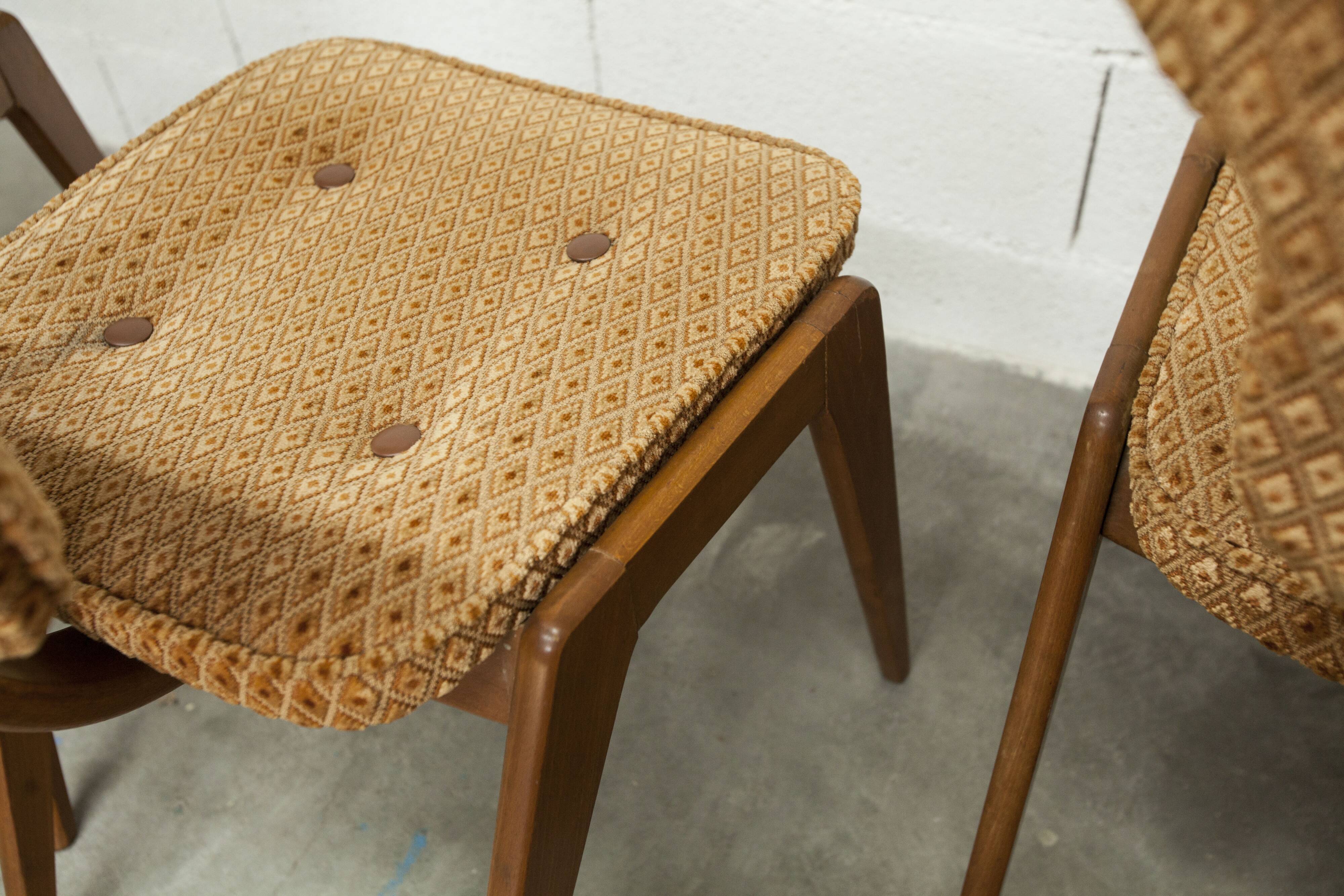 4 chairs and 2 Lounge armchairs by Roger Landault, ABC edition, 1950.