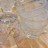 8 thick cut glass cups