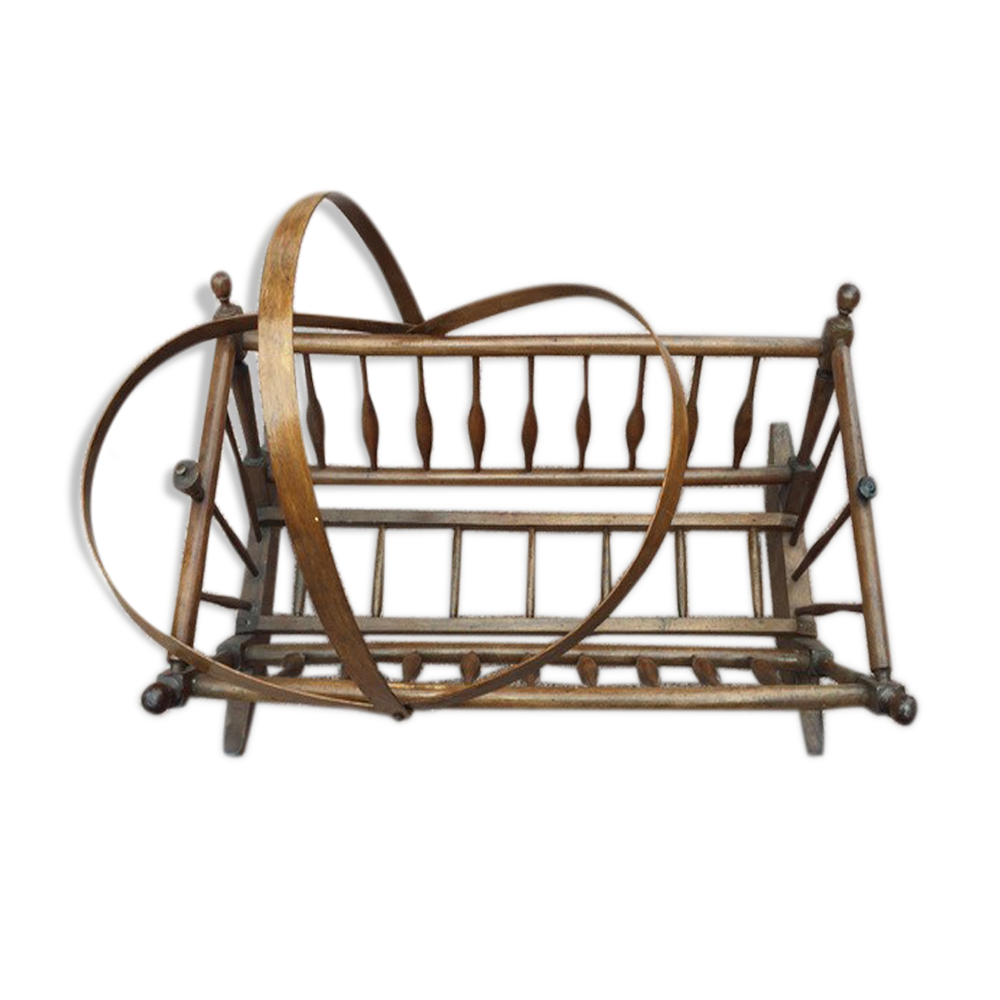 19th century wooden rocking cradle