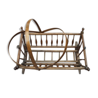 19th century wooden rocking cradle