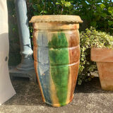 Large ancient glazed terracotta vase from southern France.