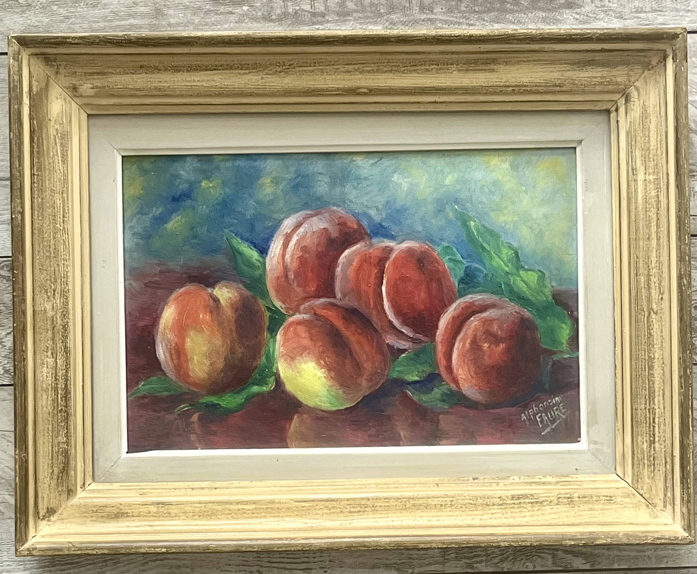 Tableau aux fruits vets 1950/60