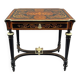 Writing table in Napoléon III style with marquetry and gilded bronzes, 19th century.