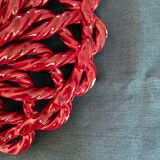 Fruit basket in burgundy basketry slip braided burgundy year 60