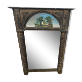 Wooden trumeau and gilded stucco hanging on glass XIX century