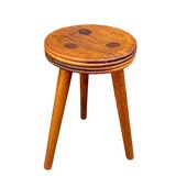 Old small wooden tripod stool