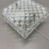 Small Cubic Textured Glass Wall Light in the Style of Orrefors, Germany, 1970s