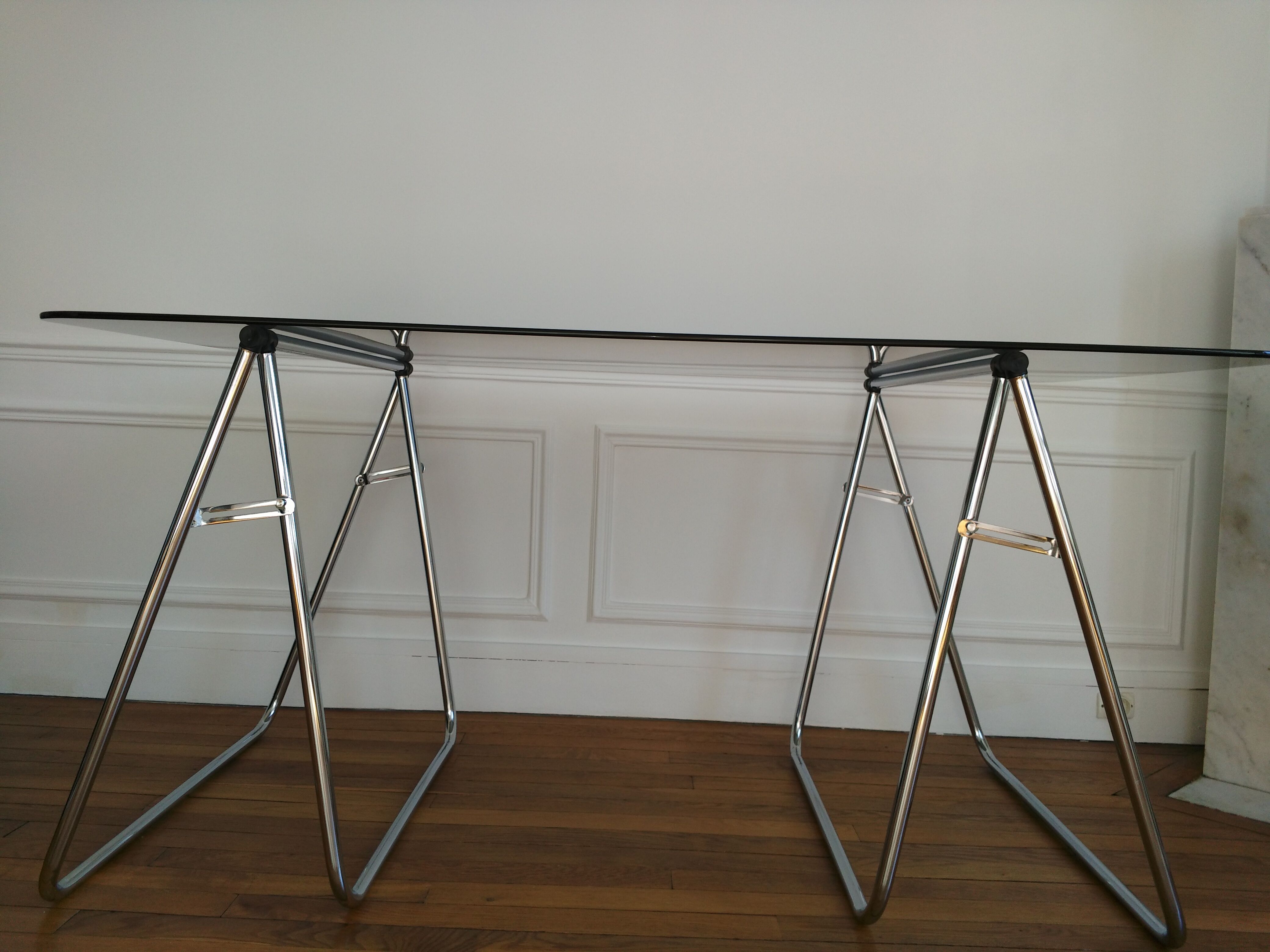 Smoked glass rectangular table