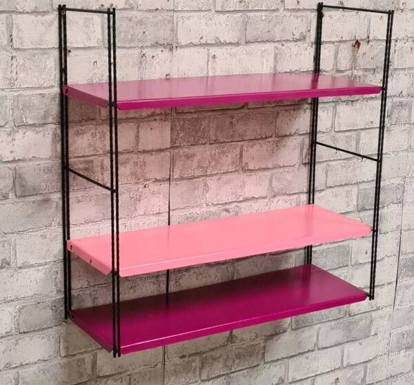 Etagère string acier vintage h49x49x17 dans son jus 1960 à 70