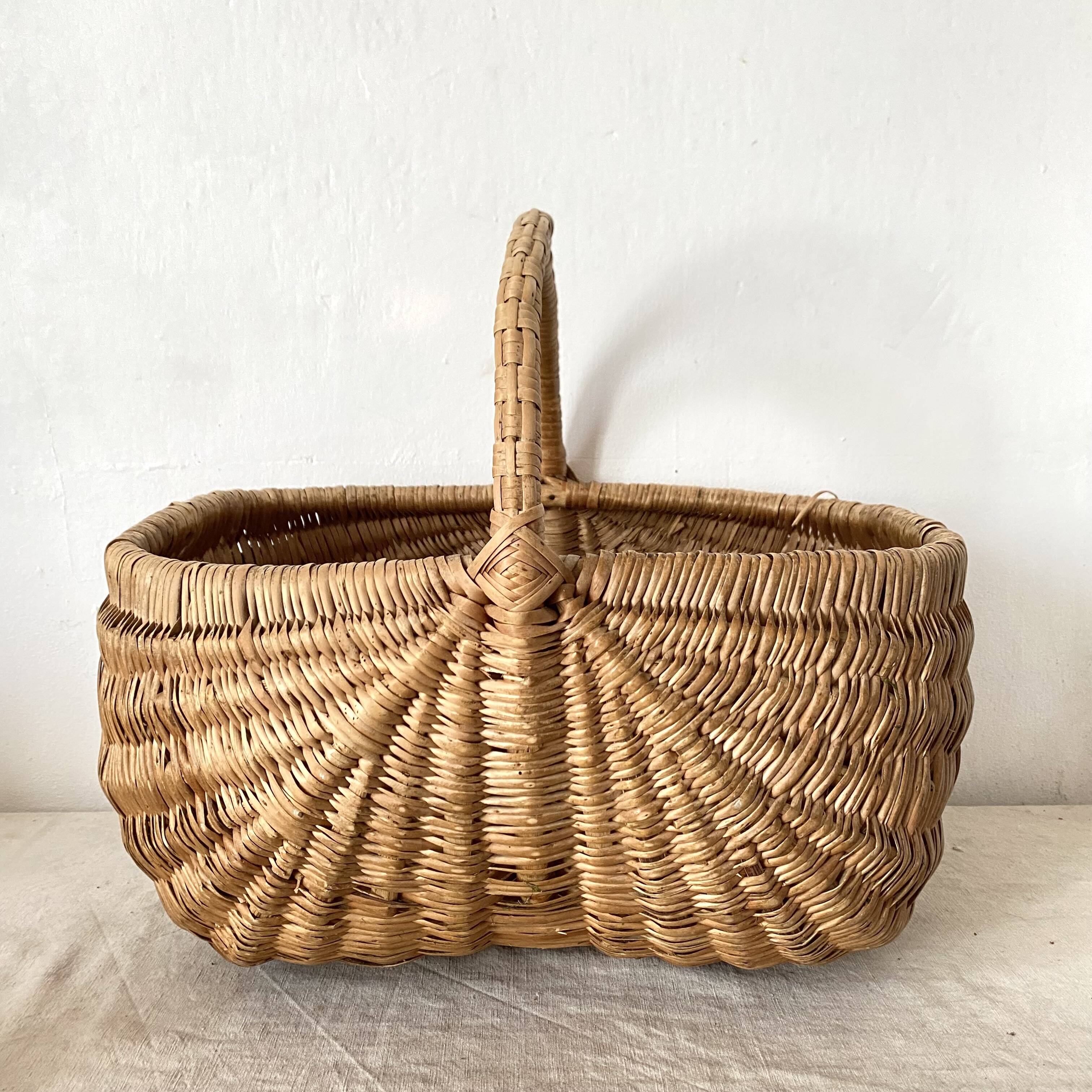 Vintage woven wicker basket