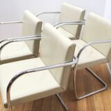 Set of 4 tubular design armchairs, Italy