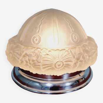 Art Deco ceiling lamp in satin glass, 1920s-30s