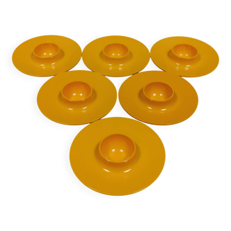 6 Rösti egg cups, Denmark, 1970s.