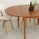 Round extending table, light oak, East Germany, 1960s