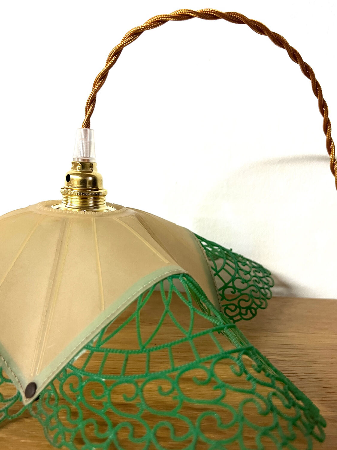 Lampe suspension vintage verte - upcycling