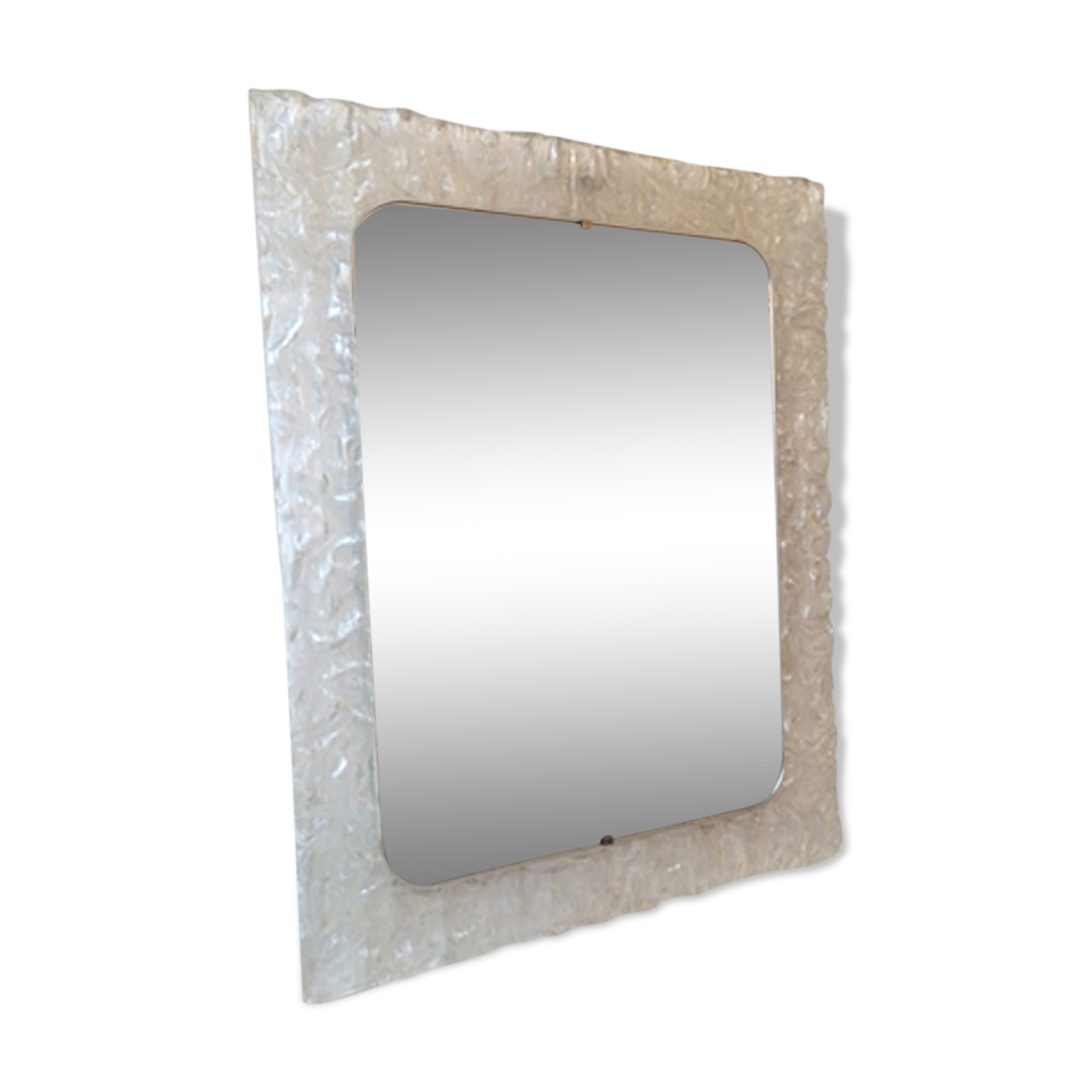 Rectangular mirror in transparent plexiglass 1960 - 60x76cm