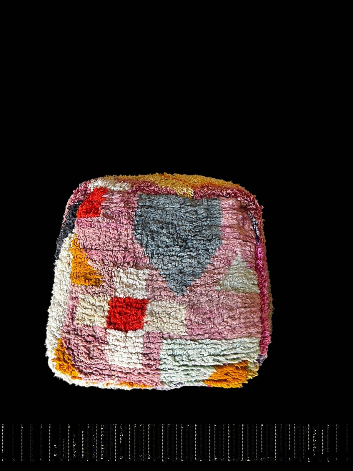 Moroccan wool pouf