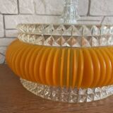 Vintage Orange Glass and Acrylic Suspension Chandelier 1970