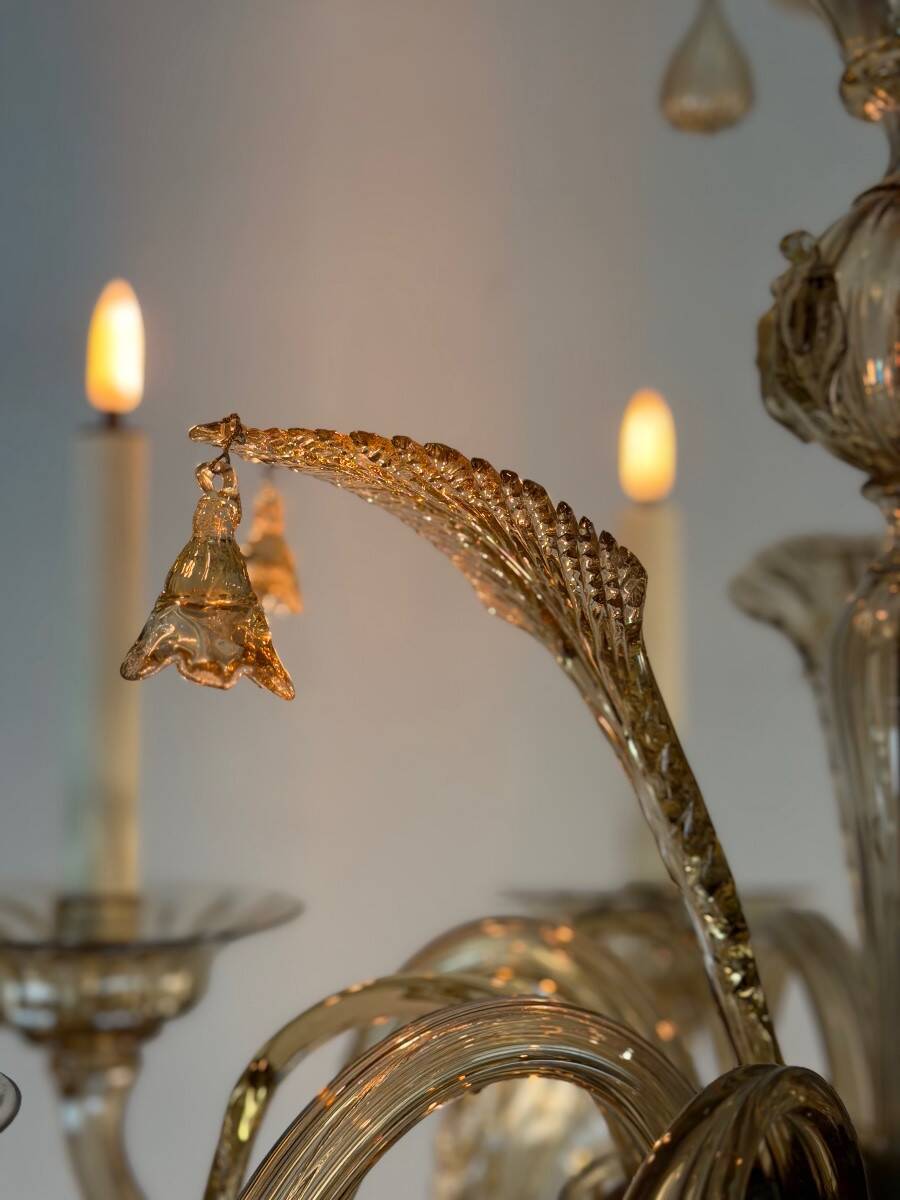 Venetian lustre in gilded Murano glass, circa 1920