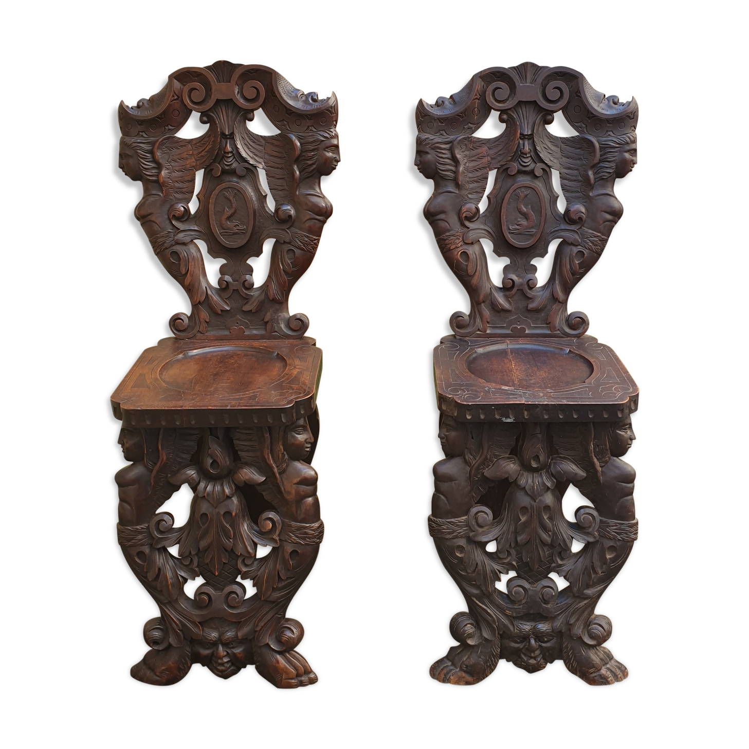 Pair of ancient Italian chairs